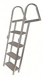 Folding Pontoon Boat Ladder - Aluminum 4 Step