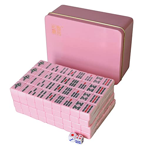 Juego Mini Mahjong Clásico con 144 Fichas y Dados
