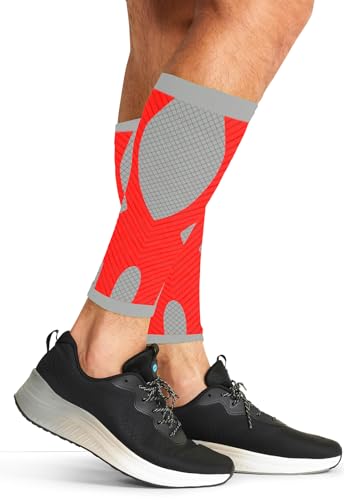 Image of Infinity Leg Calf Compression Sleeve Socks 10-15 mmHg With Moisture Wicking Technology for Men or Women (Unisex) - ELECTRIC