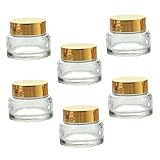 MOTHNUR 6 piezas Frascos de Vidrio Pequeños con Tapa Dorada Tarros para Crema Cosmética Reutilizables Envases para Viaje y Muestras