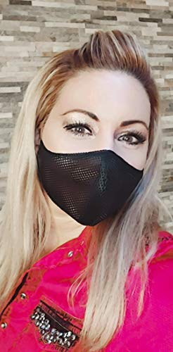 Mund-Nasen-Bedeckung Freies Atmen Gesichtsmaske Sport schwarz grobmaschig waschbar Behelfsmaske ActivMask Cover