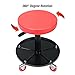 BIG RED ATRHL6201R Torin Heavy Duty Rolling Pneumatic Creeper Garage/Shop Seat: Padded Adjustable Mechanic Stool with Tool Tray Storage, Red Large,15.36
