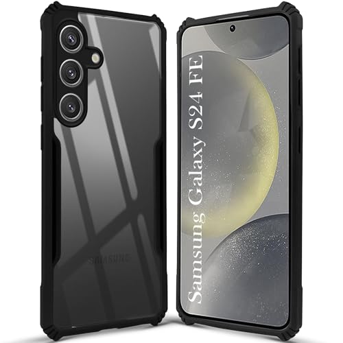 Image of Jkobi Back Case Cover for Samsung Galaxy S24 FE (Shockproof with Polycarbonate Clear Panel | Professional Black)