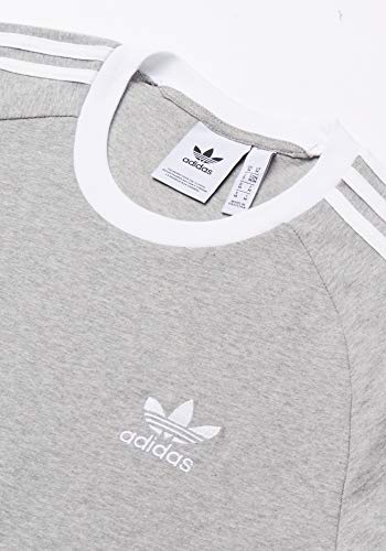 adidas 3-stripes Tee, Camiseta Hombre, Medium Grey Heather, M