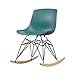 HYRL Mid-Century Rocking Chair, Fauteuil De Chambre À Coucher en Plastique,Green