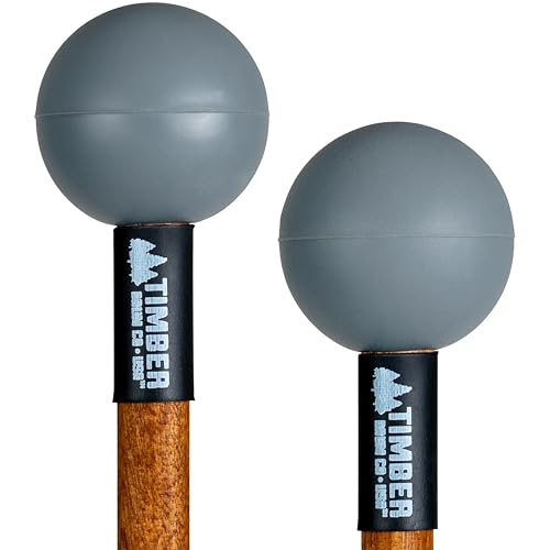 Image of Timber Drum Co. Xylophone /Marimba Mallets - MADE IN U.S.A. Percussion | Sticks For Vibraphone, Temple Blocks, Log Drum - Hard Rubber with Solid Birch Handles, 15.25 inch