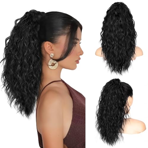 Isaic Claw Clip Ponytail Extension long Wavy 18 Inch For Women