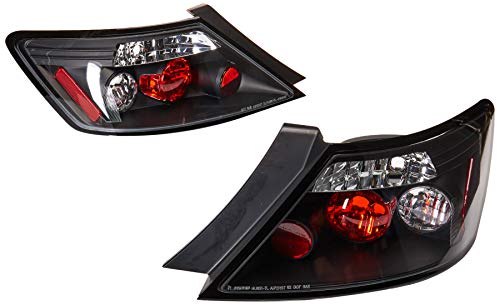 Spec-D Tuning Black Tail Lights Compatible with 2006-2011 Honda Civic Coupe 2 Door, Left + Right Pair Assembly