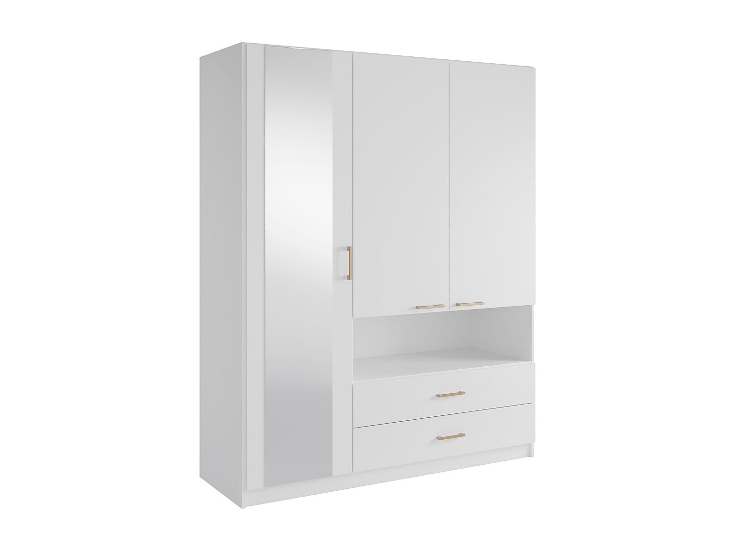 Vente-​unique - Armadio Lyriano - L 160cm x P 53cm x H 200cm - hdf - bianco