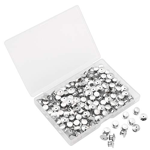 SUBANG 110 Pieces Metal Pin Backs Locking Pin Keepers Locking Clasp with Storage Case