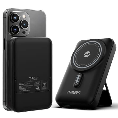 Image of Mozen by Amkette Surge Air S1 10000mAh Power Bank | MagSafe Power Bank Fast Charging | 22.5W USB-C Input /Output + 18W USB-A | 15W Qi Wireless for Android & iPhone | 1 Year Warranty
