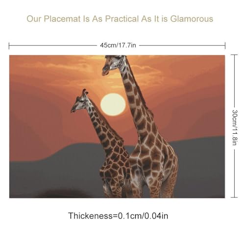 Set de table lavable imprimé girafe et résistant chaleur PVC - 3