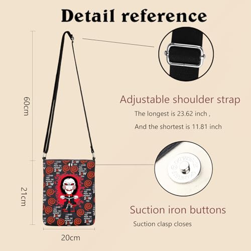 Horror Movie Inspired Crossbody Bag Spooky Season Gifts I Want To Play a Game Scary Movie Fans Crossbody Bag3