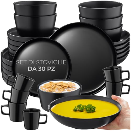 IMPILABILE E SALVASPAZIO PER OGNI CUCINA: Tutti i componenti del set sono impilabili, facilitando l’organizzazione all’interno di armadi e credenze. Questa caratteristica consente di ottimizzare lo spazio disponibile, rendendo il servizio perfetto anche per cucine più piccole. La struttura stabile dei piatti colorati e delle ciotole garantisce un appoggio sicuro durante l’impilaggio, mantenendo ordine e praticità nella gestione quotidiana delle stoviglie.