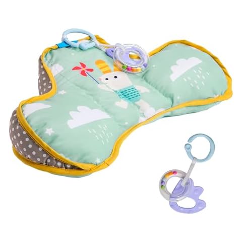 Taf Toys Baby Tummy Time Pillow | Perfect for 2-6 Months Old Babies, Enables Easier Development & Easier Parenting, Natural Developmental, Comfortable Tummy Time, Ergonomic Design, Detachable Toys Cover