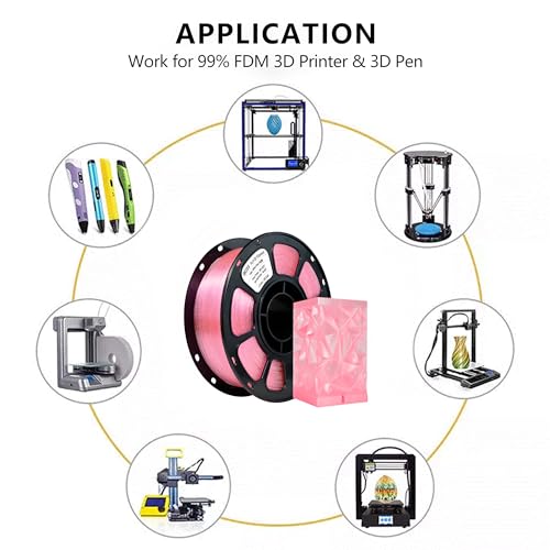 Image of iBOSS Glitter Clear PLA Plus Filament, Twinkling 3D Printer Filament, Transparent Glitter Pink PLA+ Filament 1.75 mm + /- 0.02mm, Clear 3D Printing Filament 1KG Fit Most FDM 3D Printers