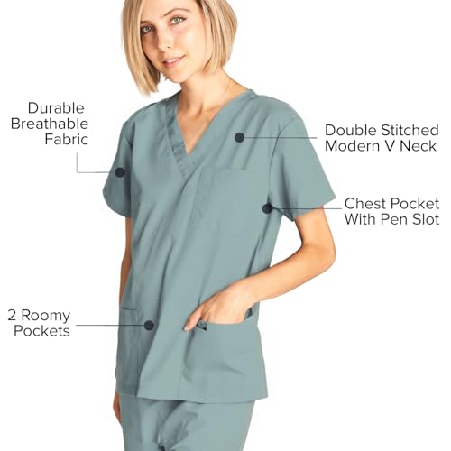Image of Dagacci Scrubs Medical Uniform Women and Men Scrubs Shirts and Tops