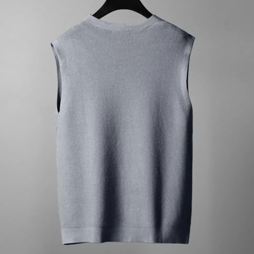 Men's Knitted Sweater Cardigan Vest Loose Button Down Knitted Sleeveless Sweater Vest2