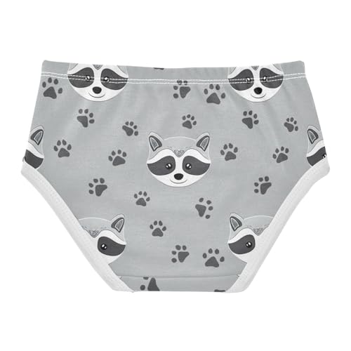 Cotton Toddler Girls Underwear Cute Raccoon Paw Prints Gray Girl Panties Cute Designer Underpants Briefs 2t2