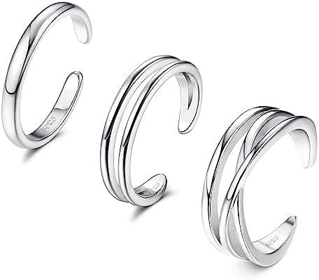 3 Anelli Piede Argento 925 Regolabili - Gioielli Minimalisti Donna Uomo - Foto 4