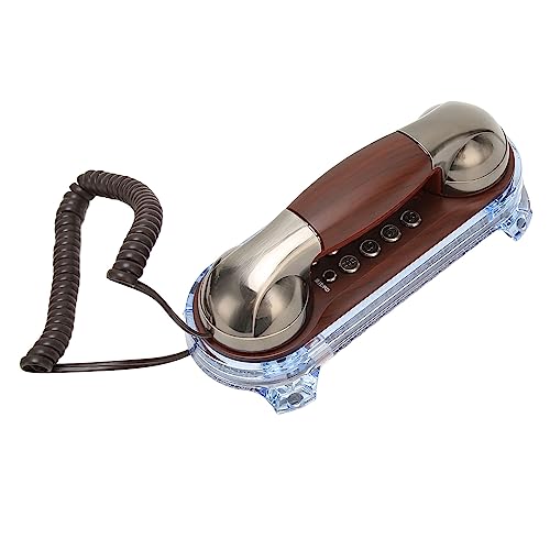 Téléphone filaire vintage cobalt nickel avec flash lumineux pour bureau