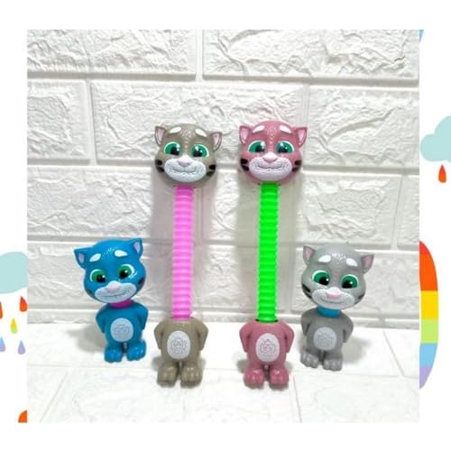 Image of Telescopic Tube Shape Changing Cute Tom Cat Pop Tubes Fidget Toys Parent-Child Interactive Toy Multicolor(Any Random Color Will be Sent) (Telescopic Tom 2 Piece)