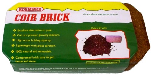 Bosmere F486 Compressed Coco Coir Bricks, 1 Pound Bricks (Pack of 4) – Eco-Friendly Soil Conditioner and Potting Mix Additive