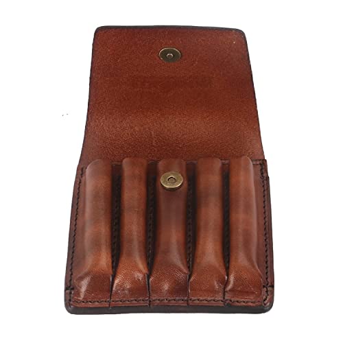 Tourbon Leather Rifle Ammo Pouch .30-06 .308 Cartridge Case Wallet Carrier