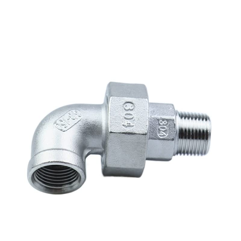 1/4" 3/8" 1/2" 3/4" Male to Female BSP Thread 304 Stainless Steel Live Joint Elbow Coupling Union Connector Pipe Fitting Cheerfully (Size : 1/2 inch)