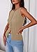 PRETTYGARDEN Women's Ribbed Tank Tops Summer 2025 Open Front Button Down Sleeveless Shirts Going Out Spring Fashion Vest Tops(Camel,Small)