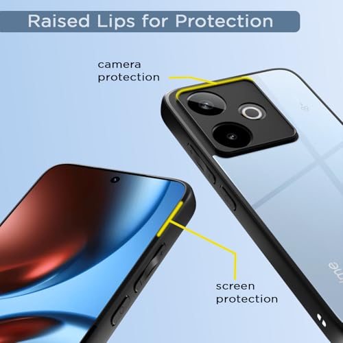 Image of Outlouders Back Cover for Realme GT 7 5G / GT 7T 5G | Sleek and Durable Protection Shockproof Armor Bumper Case(Black)