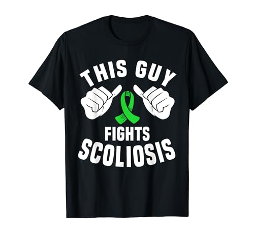 Este tipo lucha contra la escoliosis Warrior Green Ribbon para hombres Camiseta
