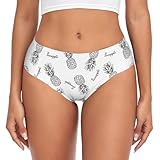 vvfelixl Pineapples and Lettering Panties for Women,Cotton Women Underwear Cheeky Panties for Women Bikini Brief Underwear Breathable M