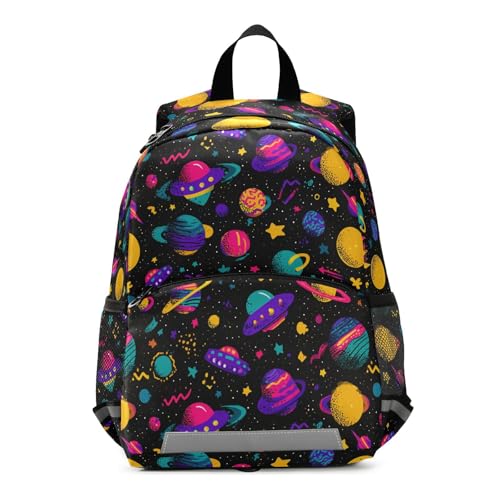 Space Planet Stars Cartoon Colorful backpack for kids 8-12 with leash book bags for kid mochila para ni?os de 3 a?os