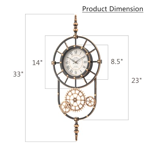 Large Antique Gold Black Steampunk Clock product photo Large Antique Gold Black Steampunk Clock product