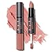 PYT BEAUTY Double Duty Lipstick + Lip Gloss, Peachy Nude, Moisturizing, Hypoallergenic, Cruelty Free, Vegan, 1 Count