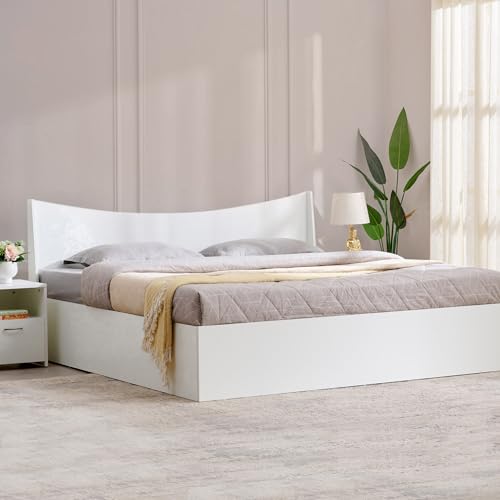 Image of Home Centre | Alton | Queen Bed with Storage | White | 78 x 60 | 1 Year Warranty