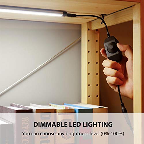 Under Cabinet Lighting, Teckin Dimmable Under Counter Lights, LED Closet Light with Ultra Slim Linkable Light Bars for Cupboard Kitchen Wardrobe Shelf Stairway,Daylight Nature 4000K, 3 Pack