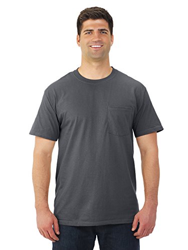 Fruit of the Loom 5 oz. Heavy Cotton HD Pocket T-Shirt (3931P) -Charcoal G -M