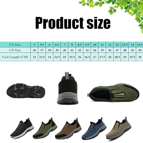 Dallader Orthopedic Walking Shoes Hiking Shoes Mens, Dallader Comfortable Waterproof Orthopedic Shoes, Slip-On Outdoor Sneakers(Black,US 13.5)3