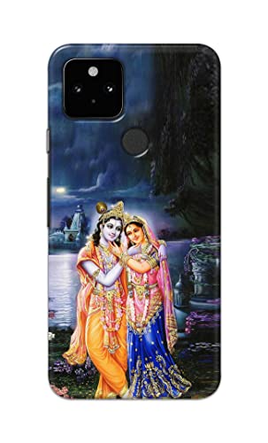 Image of Printed Hard Back Cover Case for Google Pixel 5 Back Cover (Radha Krishna) -1803