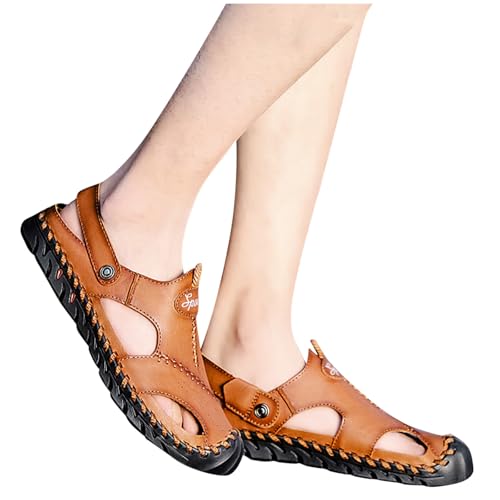 Hiking Sandal for Men Fashion Close Toe Leather Athletic Lightweight Sandals Walking Water Arch Support Summer Shoes Footwear2