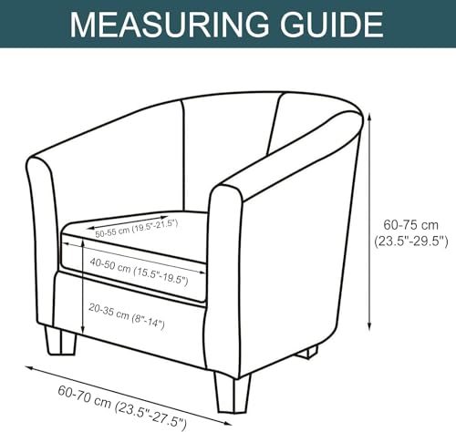 Printed Club Chair Slipcover, 2 Piece Stretch Tub Chair Cover Barrel Chair Covers Washable Armchair Chair Slipcovers Aiti-Slip Furniture Protector (K)