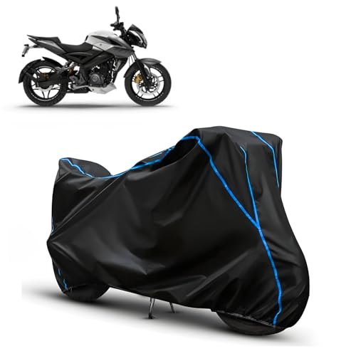 Image of Water Resistant Bike Cover for Bajaj Pulsar NS 200 | All Weather UV & Heat Resistant, Dustproof, Triple Stitched, Windproof Elastic Bottom