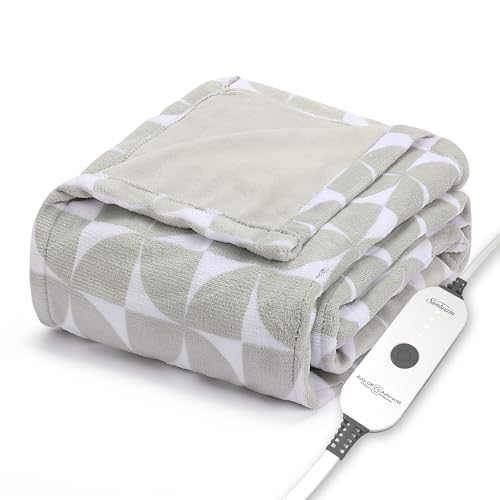 Sunbeam Royal Luxe Microplush Heated Throw Electric Blanket, 50' x 60', 4-Hour Auto Shut-Off,Fast...
