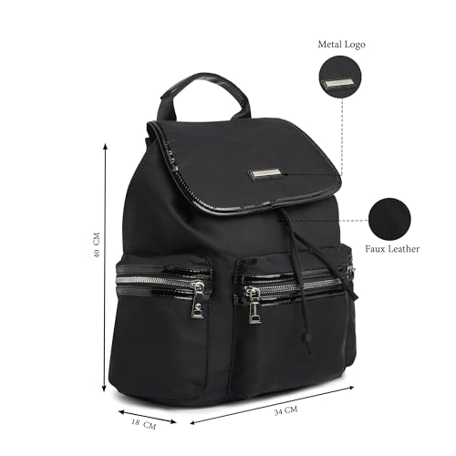 Image of Caprese Mars 24L Laptop Backpack Medium | Sleek & Functional Commuter Bag with Multiple Pockets | 2 Compartments with Trolley Sleeve | Stylish Adjustable Strap Travel Backpack for Women