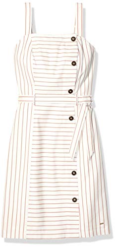 Tommy Hilfiger Women's Adaptive Striped Button Down Dress with Hook and Loop Closures, White/Multi, 10