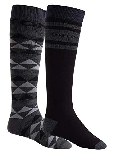 Burton Mens Weekend 2-Pack Midweight Socks, True Black, L/XL