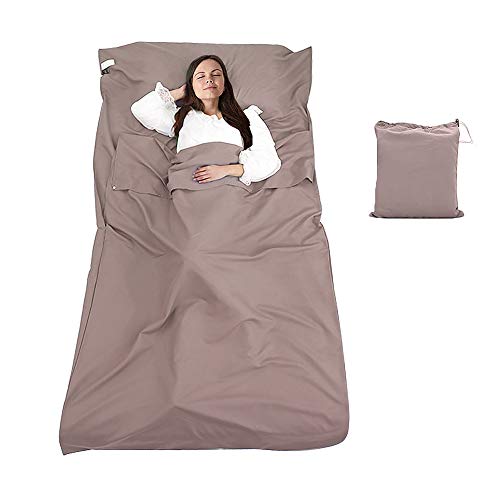 Aoweika Sábanas para Sacos de Dormir Forro de Saco de Dormir Portátil Liviana Sábana de Camping Compacta a Prueba de Suciedad para Viajes Exterior Senderismo Hoteles Picnics (115 X 210 cm / 83x45)