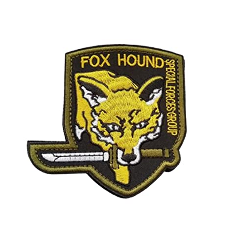 Homiego Écusson militaire en forme de renard avec diamants et engrenage en métal (1 pièce)